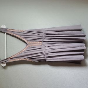 Torrid Gray V Neck Tank Top with embroidery size 1x